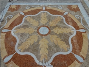 Marble Water Jet Medallions Inlay Tiles Flooring