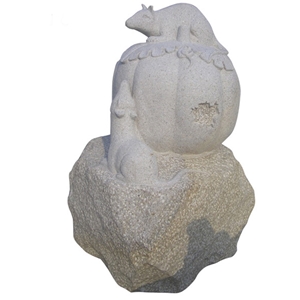 Natural  Yellow Granite Chinese Zodiac Snake Sculpture