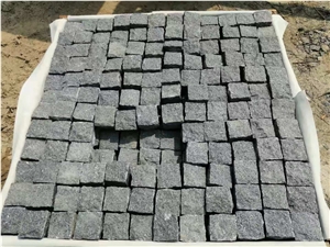 G654 Dark Grey Granite Paver Tumbled Floor Cube Bricks