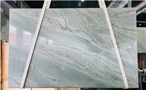 Calacatta Blue Quartzite Bookmatched Slabs, Wall Panels
