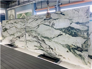 Twight Light Green Natural Quartize Bookmatching Slabs Tiles