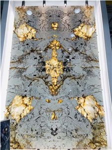 Transparet Bookmatched Backlight Pandora Composite Stone Honeycomb Panel