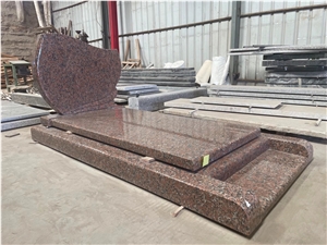 China Maple Red Granite French Style Funeral Tombstone