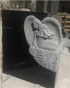 Engraved Upright Angel Granite Monument Headstone Tombstone