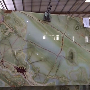 Green Onyx Backlight With Glass For Wall Panel, Slabs