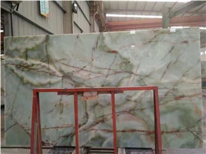 Green Onyx Backlight With Glass For Wall Panel, Slabs