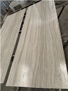 Hotel Project Chinese White Wood Grain Marble Floor Tiles