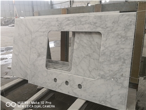 Natural Stone Marble Bathroom Countertops Prefab Vanity Top