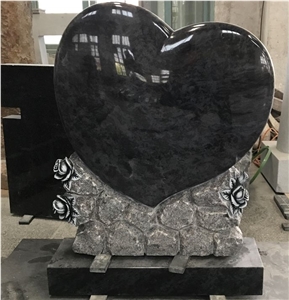 Western Style Engraved Monument Heart Tombstone Headstone