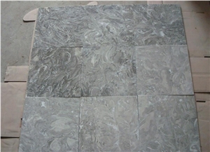 China Fossil Grey Marble Floor Tile,Gray Marble Flooring