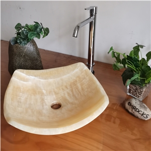 Honey Onyx Vessel Sink, China Honey Onyx Bathroom Sink