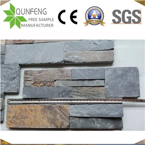 18X35CM China Natural Stacked Stone Rusty Slate Wall Panel