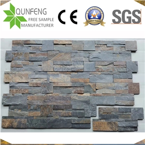 18X35CM China Natural Stacked Stone Rusty Slate Wall Panel