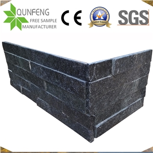 China Black Wall Panel Quartzite Split Face Culture Stone
