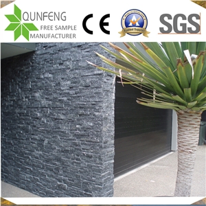 China Black Wall Panel Quartzite Split Face Culture Stone