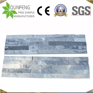China Natural Grey Stacked Stone Quartzite Wall Cladding