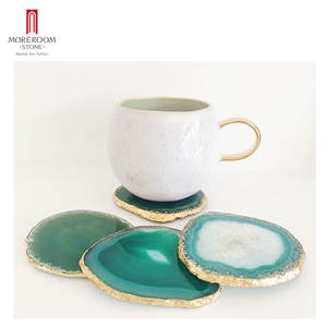 Green/Blue Quartz Agate Coasters 5Mm