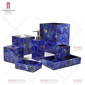 Lapis Lazuli Semiprecious Stone Bathroom Agate Bathroom Set