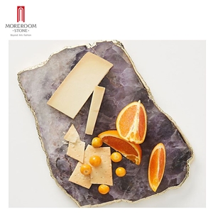 Purple Gold Edge Cheese Board For Food/Perfume