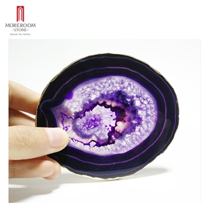 Purple Onyx Gemstones Crystals Quartz Square Coasters