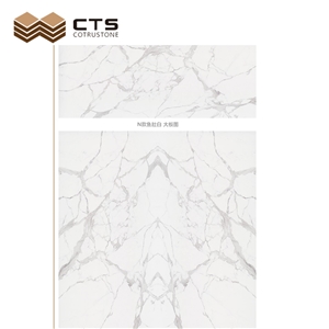 Marble Look Grey Grain Quartz Aritificial Slabs Tiles