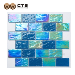 Swimming Pool Mosaic Blue Color Glass Crystal Flooring
