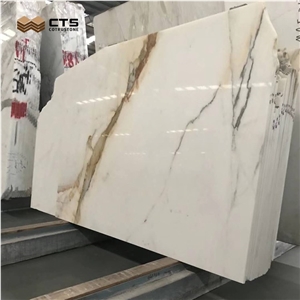 Big Slab Fairs Stone In Stock Polished Calacatta Gold Marble