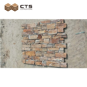 Cheap Wholesale Slate Yellow Rust Wall Decoration Indoor