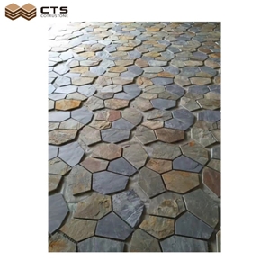 Factory Direct Customized Flamed Outside Area Rusty Slate Flagstone Paver