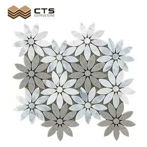 Flower Pattern Custom Accordingly Design Marble Mosaic Tiles