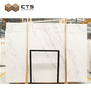 Glossiness Interior Wall Design Volakas White Custom Slab