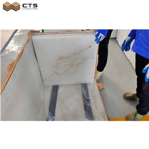 Guangxi White Marble Natural Stone Surface Polished Floor