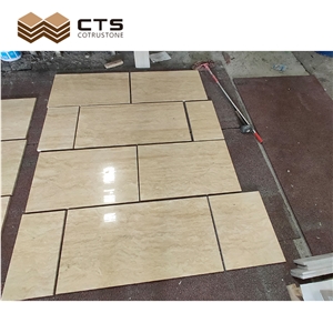 High Quality New Cream Travertine Floor Custom Design Tiles
