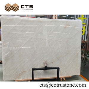 Natural Slab Stone Supply White Onyx Polished Surface