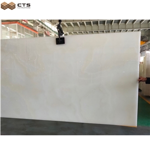 Pure White Onyx Slabs Tiles For Luxury House Indoor Decor