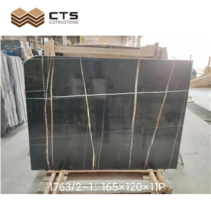 Sahara Black Noir Custom Marble Slabs Wall Design Tile