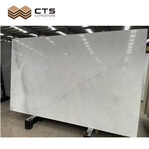 White Marble Grey Veins Slab Cut To Tile Hotel Wall Decorate