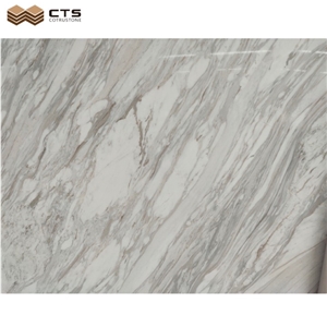 White Natural Stone Grey Veins Surface Polished Home Decor