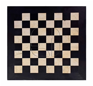 Black Botticino Marble European Series Chess Set