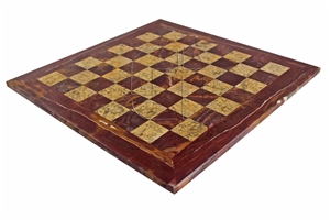Red Onyx & Coral Marble European Series Chess Set