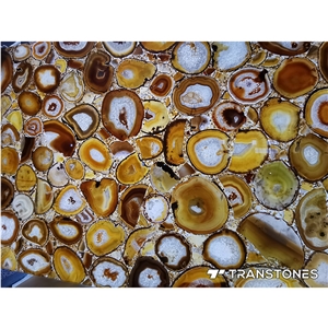 Agate Stone Coffee Table Yellow Crystal Agate W Top Quality