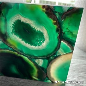 Green Crystal Agate Big Slices Translucent Semiprecious Stone