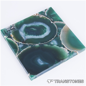 Green Crystal Agate Big Slices Translucent Semiprecious Stone