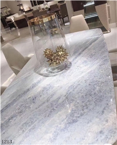 Brazil Blue Crystal Marble  In China Stone Market Slab Tile