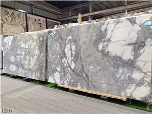 Invisible Grey Gold Marble  Slab In China Stone Market