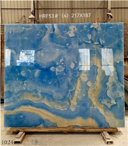 Pakistan Blue Onyx Aqua Gold Slab In China Stone Market
