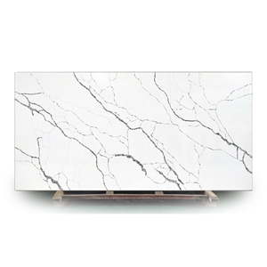New Carrara White Artificial Marble Engineered Stone Slab