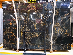 Athens Black Gold Flower Natural Marble Stone