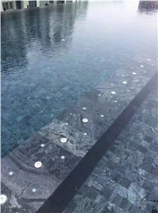 Black Natural Stone For Swimming Pool Mosaic Paver Tiles