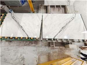 Competitive Black Vein White Marble Book Matching Slab